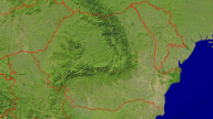 Rumania Satellite + Borders 1280x720